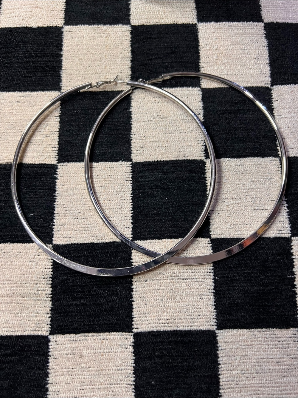 Silver-Tone Oversized Hoop Earrings